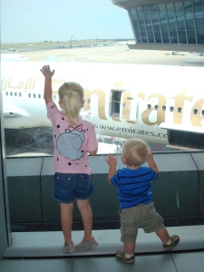 Waiting for the flight, watching planes land...
